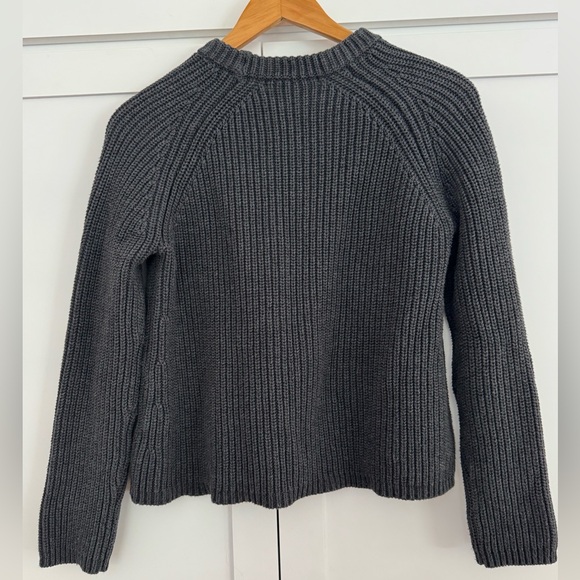 Quince 100% Cotton Charcoal Ribbed Crew Neck Sweater Size Small - Picture 3 of 4